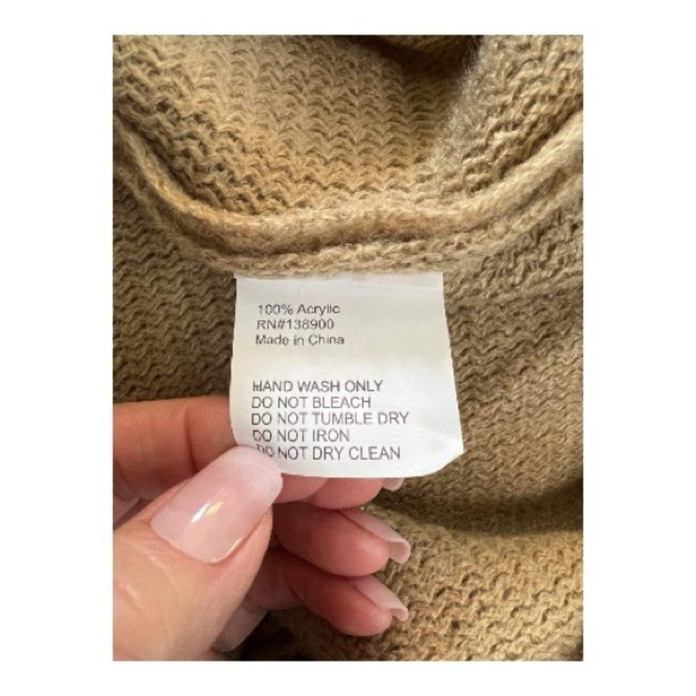 EUC Shiraleah elegant camel knit poncho with fringe | one size - Picture 6 of 6